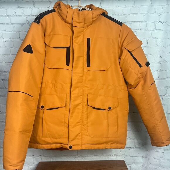 Avalanche Mens Winter Jacket British Khaki Color Down Windproof Parka Snow Ski L - Picture 1 of 10